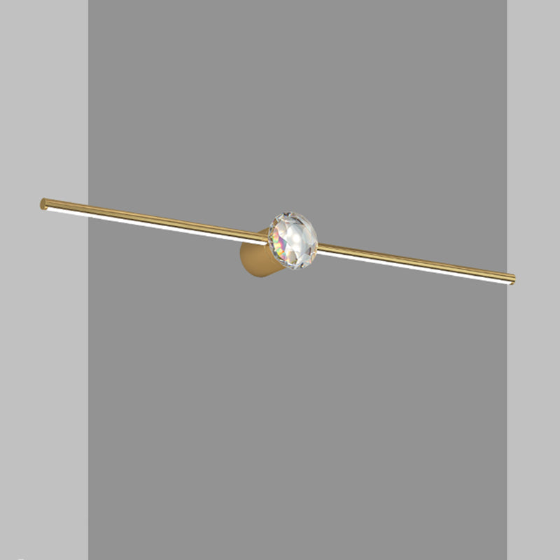 Modern LED Metal Wall Sconce Linear Shape Vanity Lamp with Acrylic Shade for Bathroom