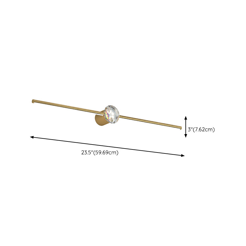 Modern LED Metal Wall Sconce Linear Shape Vanity Lamp with Acrylic Shade for Bathroom