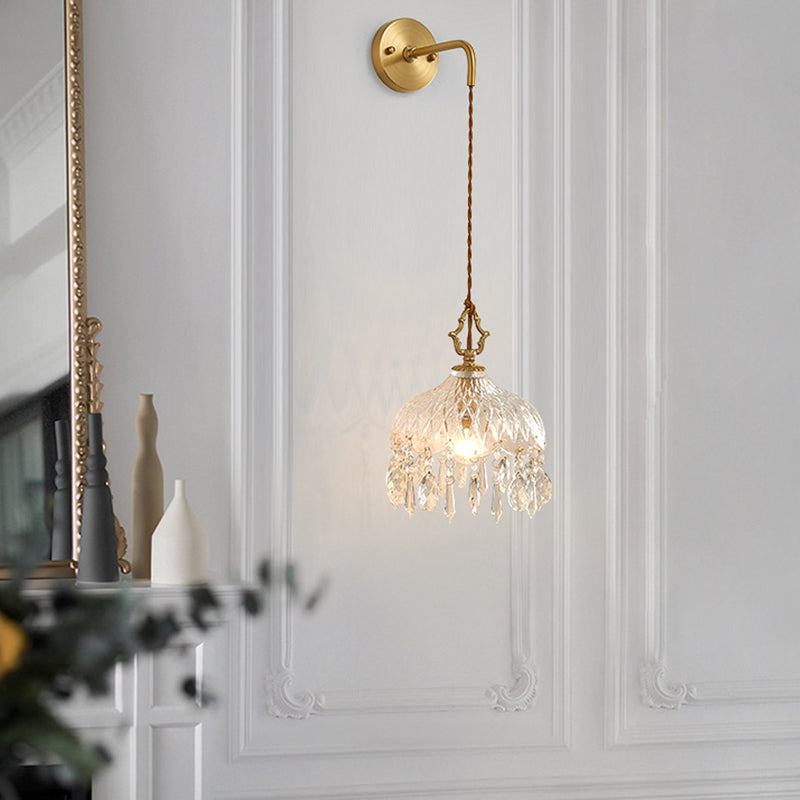 Metal Modern Wall Sconce Flower Shape Vanity Lamp with Glass Shade for Bathroom