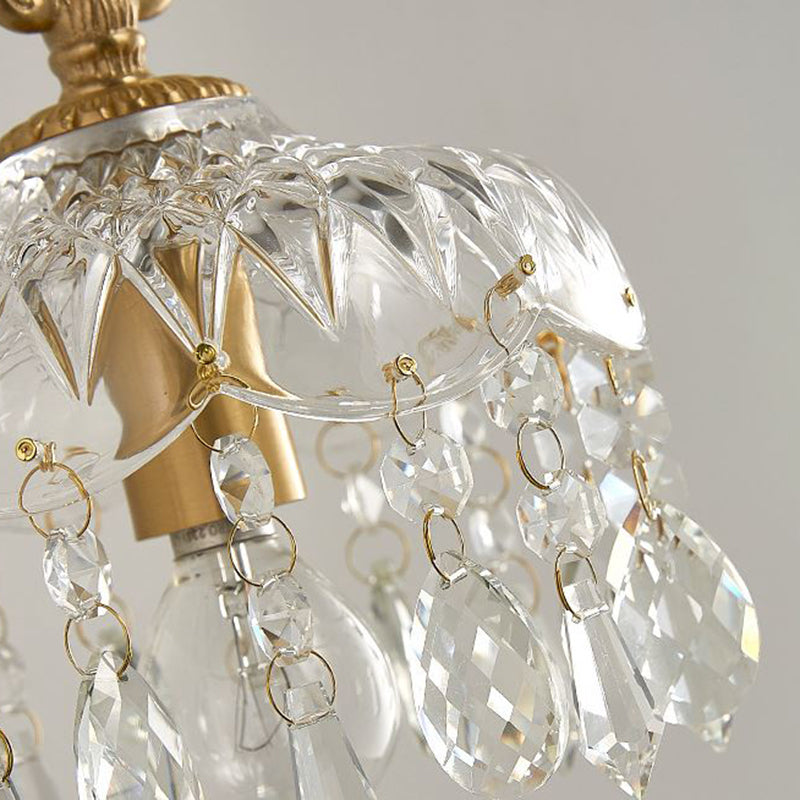 Metal Modern Wall Sconce Flower Shape Vanity Lamp with Glass Shade for Bathroom