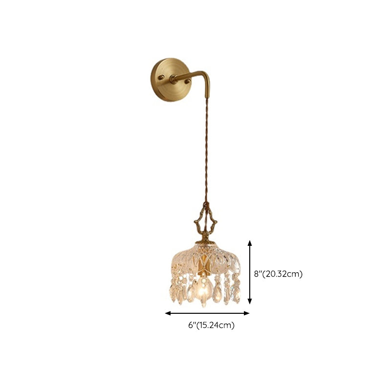 Metal Modern Wall Sconce Flower Shape Vanity Lamp with Glass Shade for Bathroom