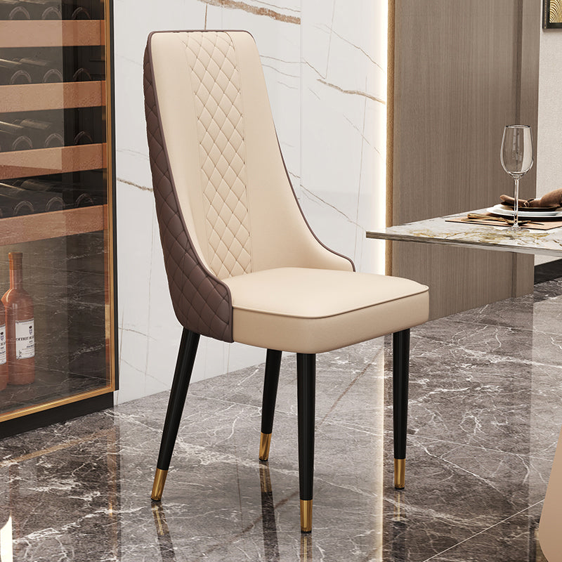 Fabric Dining Side Chair Modern Parsons Armless Chair for Kitchen Use