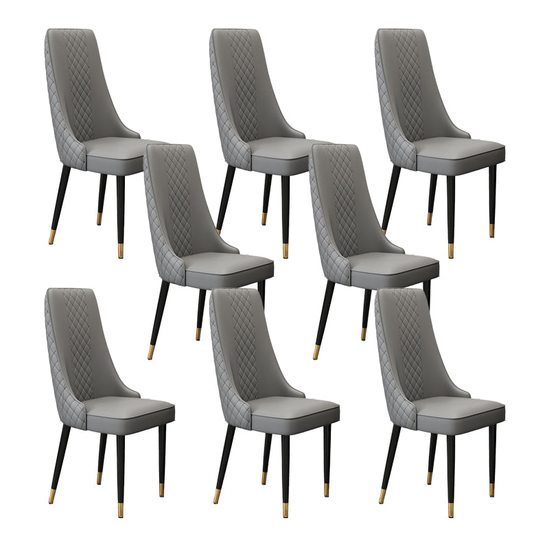 Fabric Dining Side Chair Modern Parsons Armless Chair for Kitchen Use