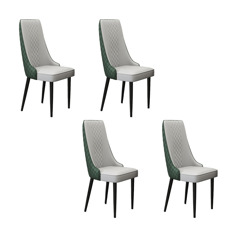 Fabric Dining Side Chair Modern Parsons Armless Chair for Kitchen Use