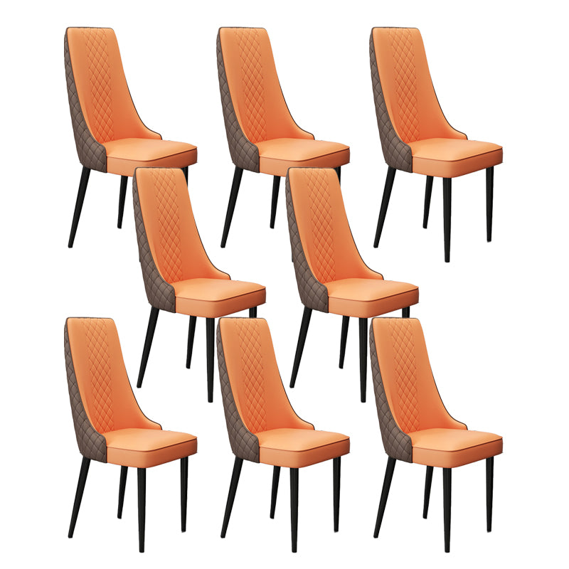 Fabric Dining Side Chair Modern Parsons Armless Chair for Kitchen Use