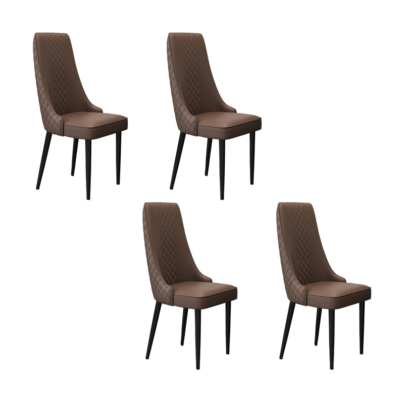 Fabric Dining Side Chair Modern Parsons Armless Chair for Kitchen Use