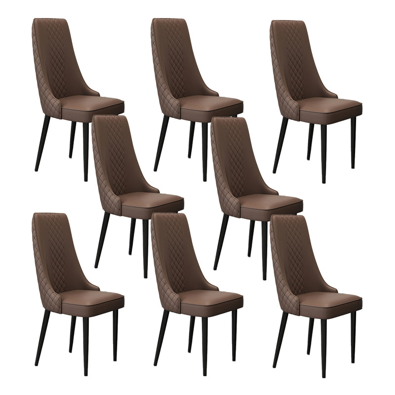 Fabric Dining Side Chair Modern Parsons Armless Chair for Kitchen Use