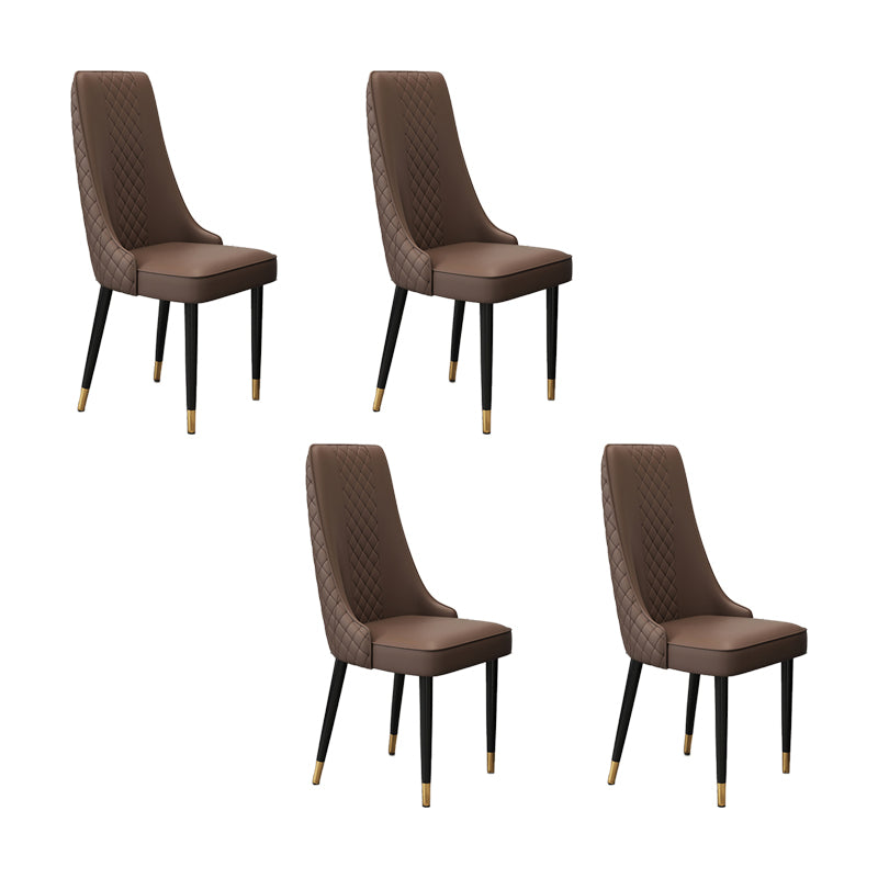 Fabric Dining Side Chair Modern Parsons Armless Chair for Kitchen Use