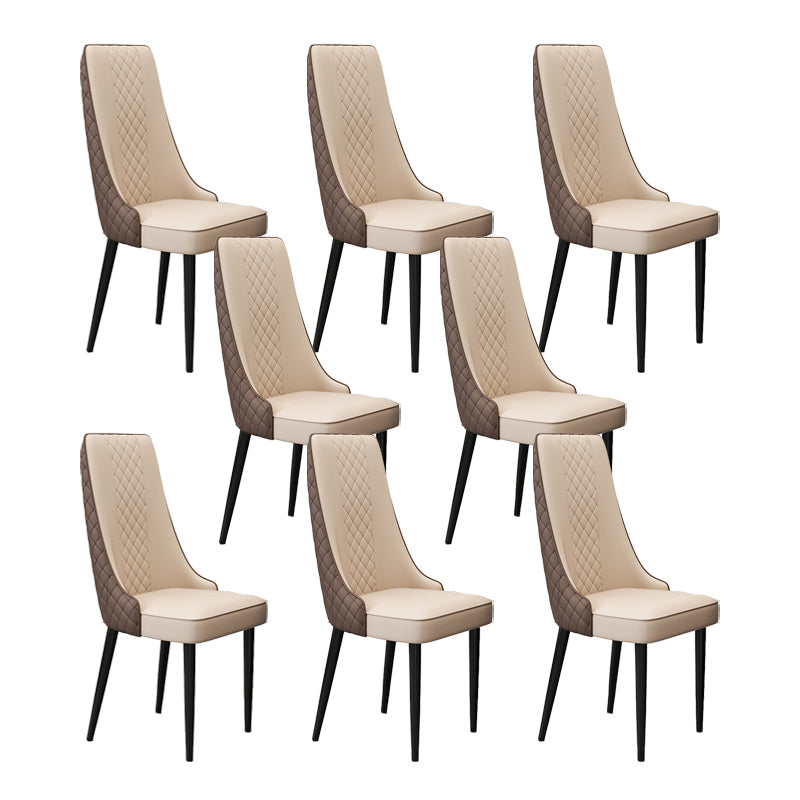 Fabric Dining Side Chair Modern Parsons Armless Chair for Kitchen Use
