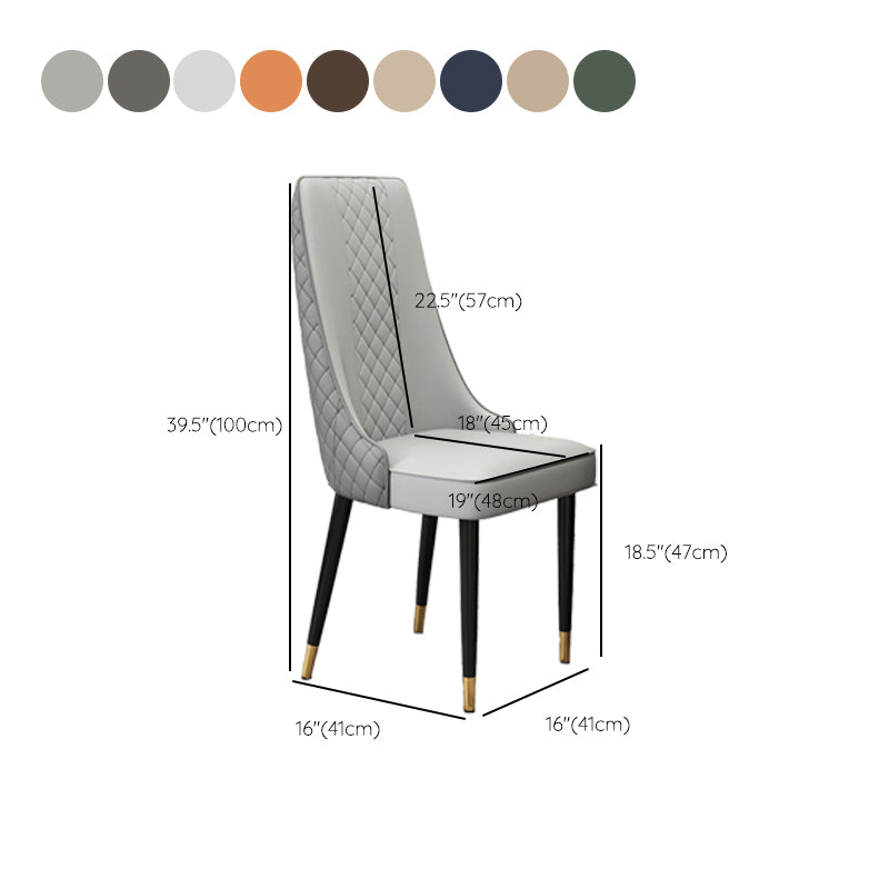 Fabric Dining Side Chair Modern Parsons Armless Chair for Kitchen Use