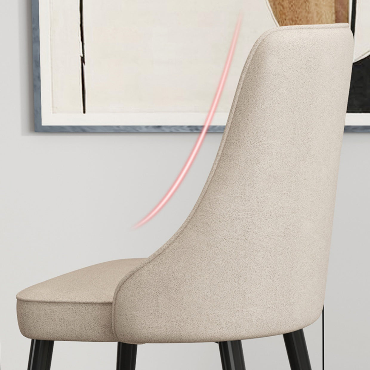 Fabric Dining Side Chair Modern Parsons Armless Chair for Dining Room
