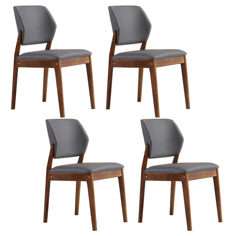 Upholstered Kitchen Side Chair Modern Style Open Back Armless Chair