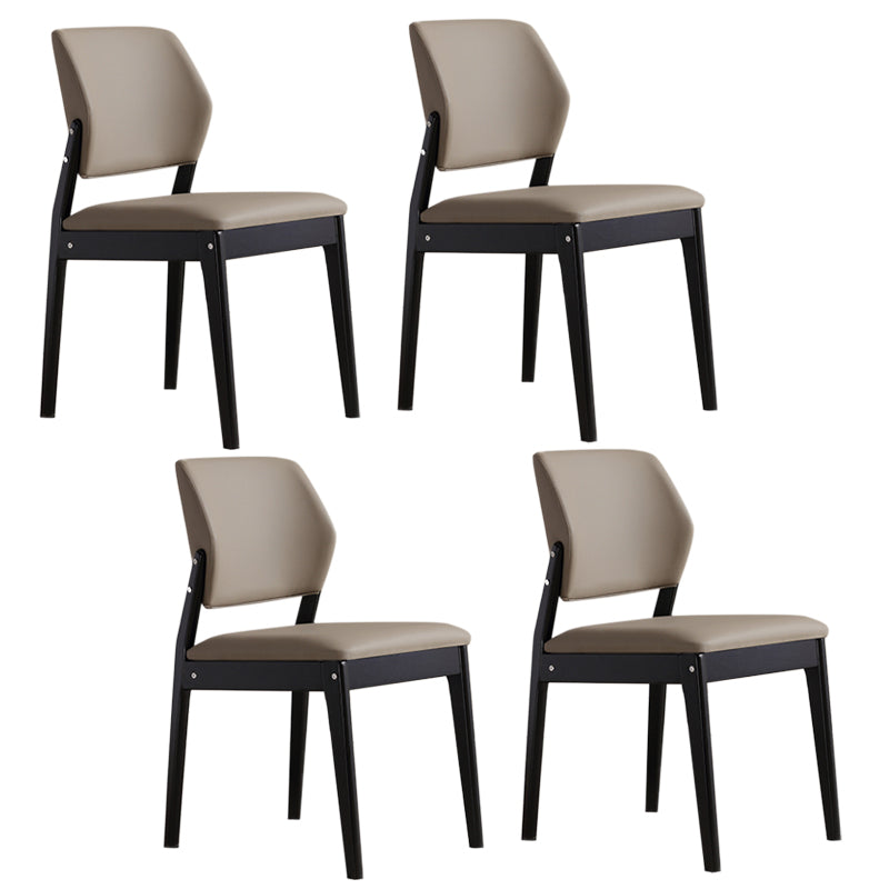 Upholstered Kitchen Side Chair Modern Style Open Back Armless Chair