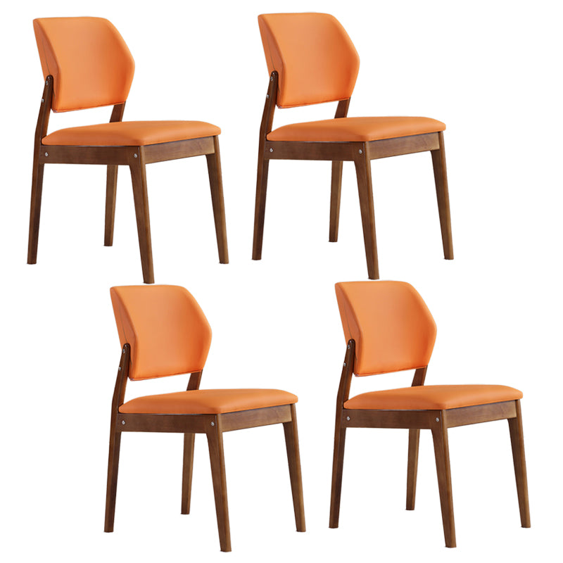 Upholstered Kitchen Side Chair Modern Style Open Back Armless Chair