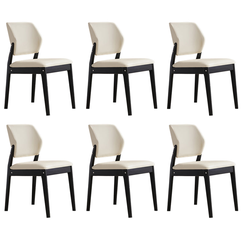 Upholstered Kitchen Side Chair Modern Style Open Back Armless Chair