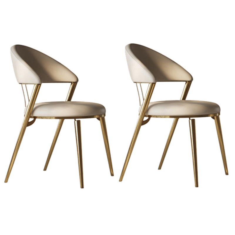 Upholstered Side Chair Nordic Style Open Back Armless Chair in Grey