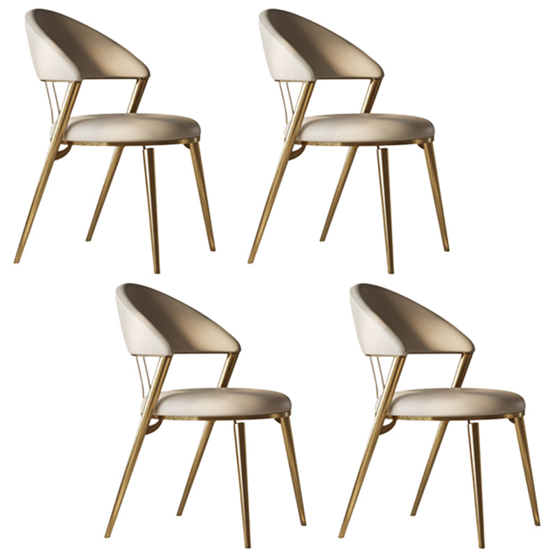 Upholstered Side Chair Nordic Style Open Back Armless Chair in Grey