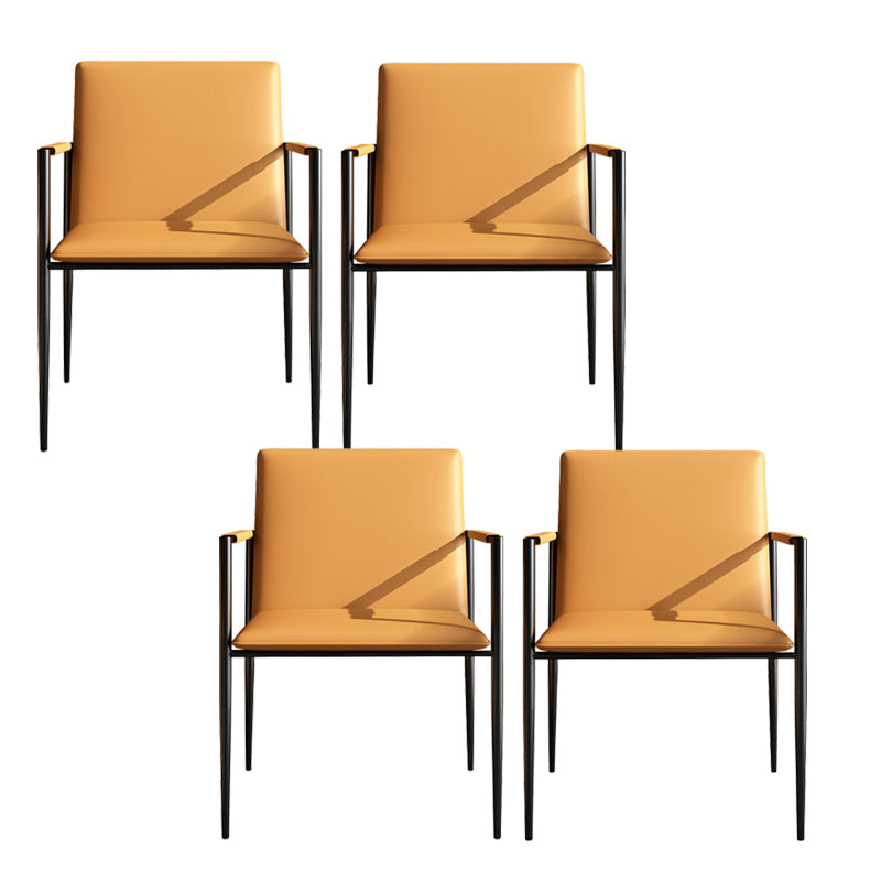 Industrial Upholstered Arm Chair Metal Legs Parsons Dining Chair