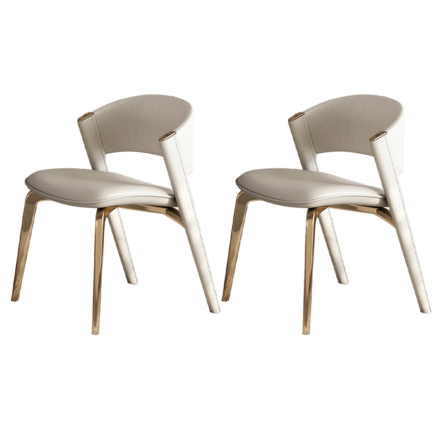 Dining Room Glam Side Chair Metal Legs Open Back Dining Armless Chair