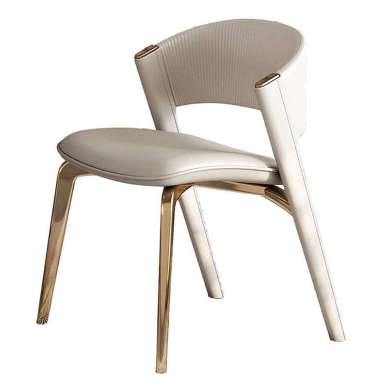Dining Room Glam Side Chair Metal Legs Open Back Dining Armless Chair