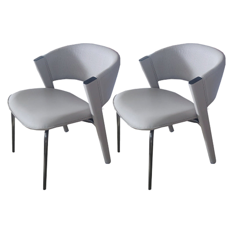 Dining Room Glam Side Chair Metal Legs Open Back Dining Armless Chair