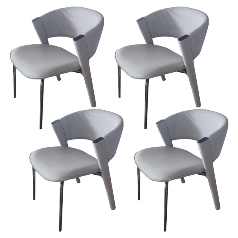 Dining Room Glam Side Chair Metal Legs Open Back Dining Armless Chair