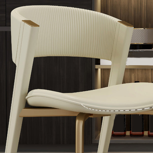Dining Room Glam Side Chair Metal Legs Open Back Dining Armless Chair