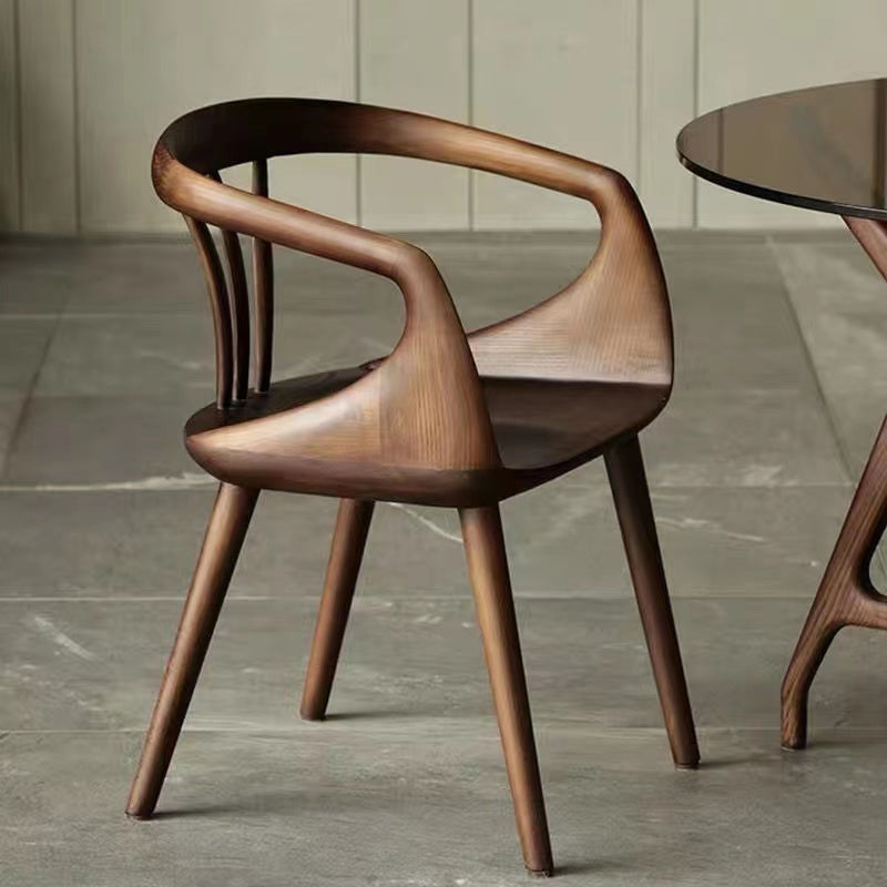 Contemporary Arm Dining Chair Dining Room Solid Wood Dining Chair