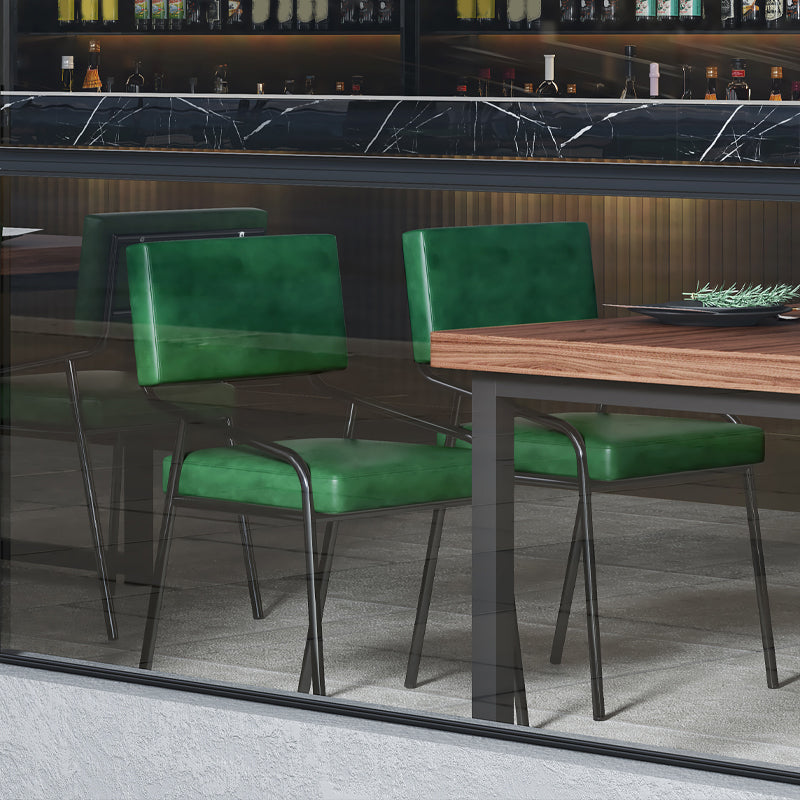 PU Leather Dining Chairs Industrial Style Open Back Armless Chair for Dining Room