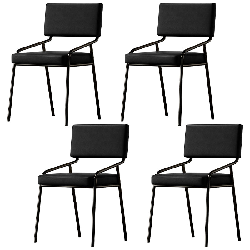 PU Leather Dining Chairs Industrial Style Open Back Armless Chair for Dining Room
