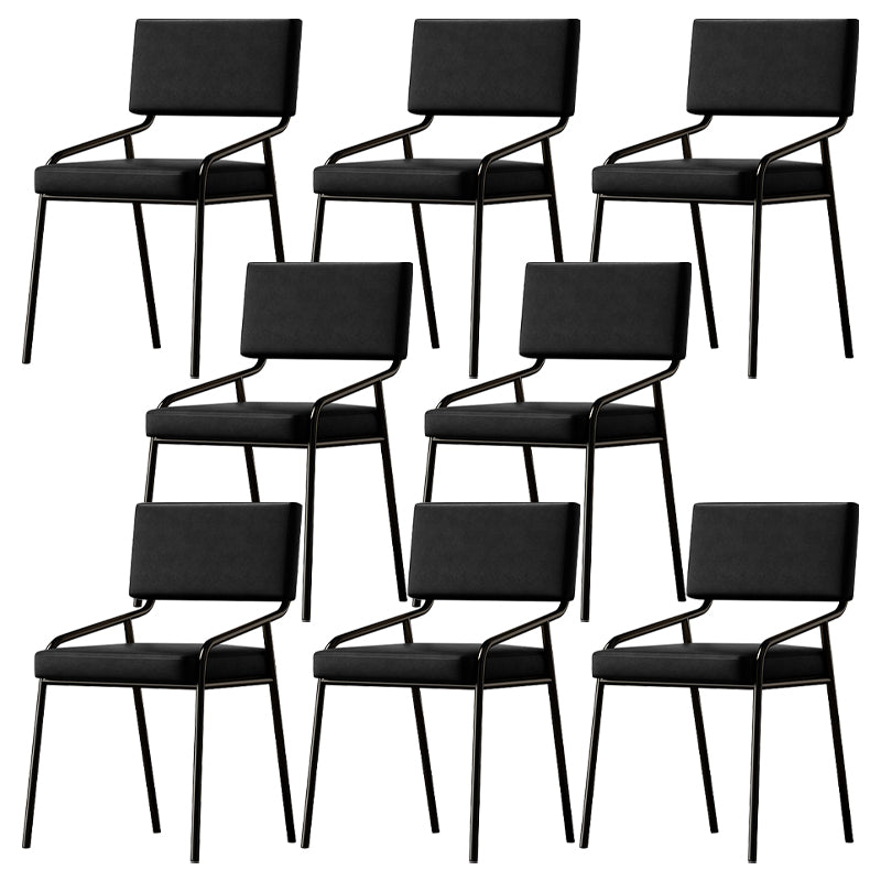 PU Leather Dining Chairs Industrial Style Open Back Armless Chair for Dining Room