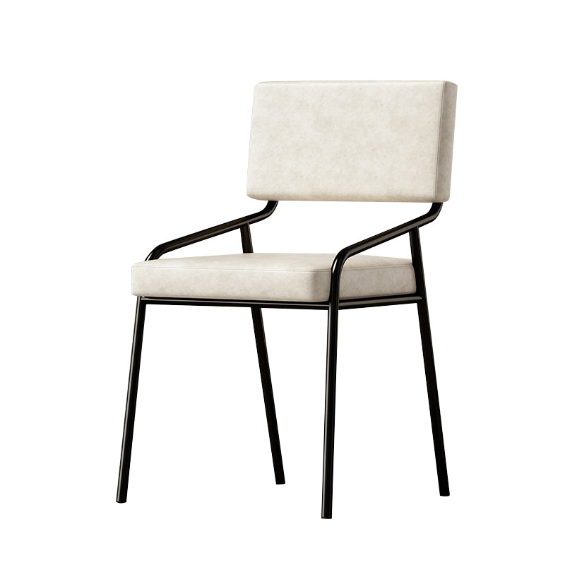 PU Leather Dining Chairs Industrial Style Open Back Armless Chair for Dining Room