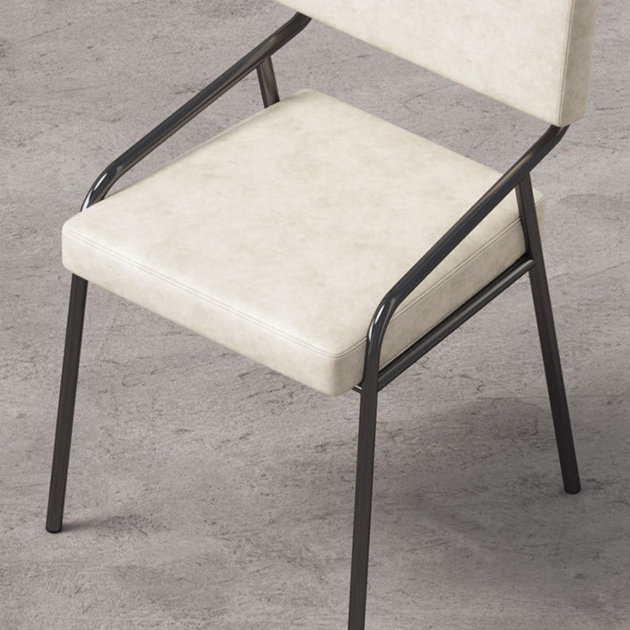 PU Leather Dining Chairs Industrial Style Open Back Armless Chair for Dining Room