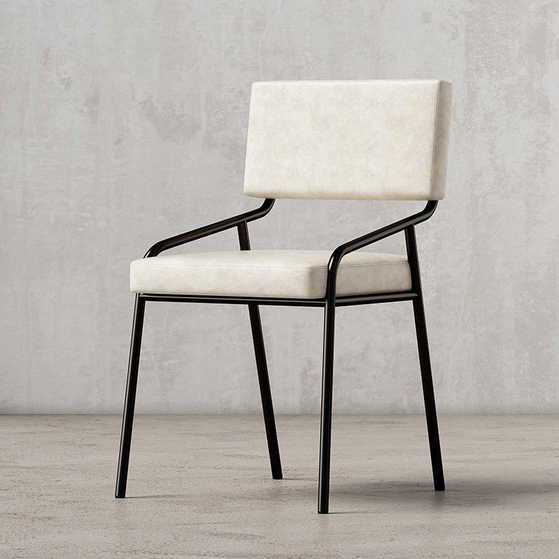 PU Leather Dining Chairs Industrial Style Open Back Armless Chair for Dining Room