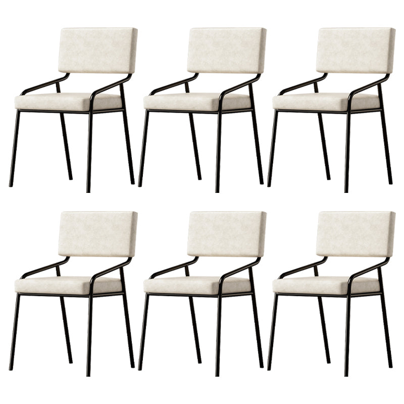 PU Leather Dining Chairs Industrial Style Open Back Armless Chair for Dining Room