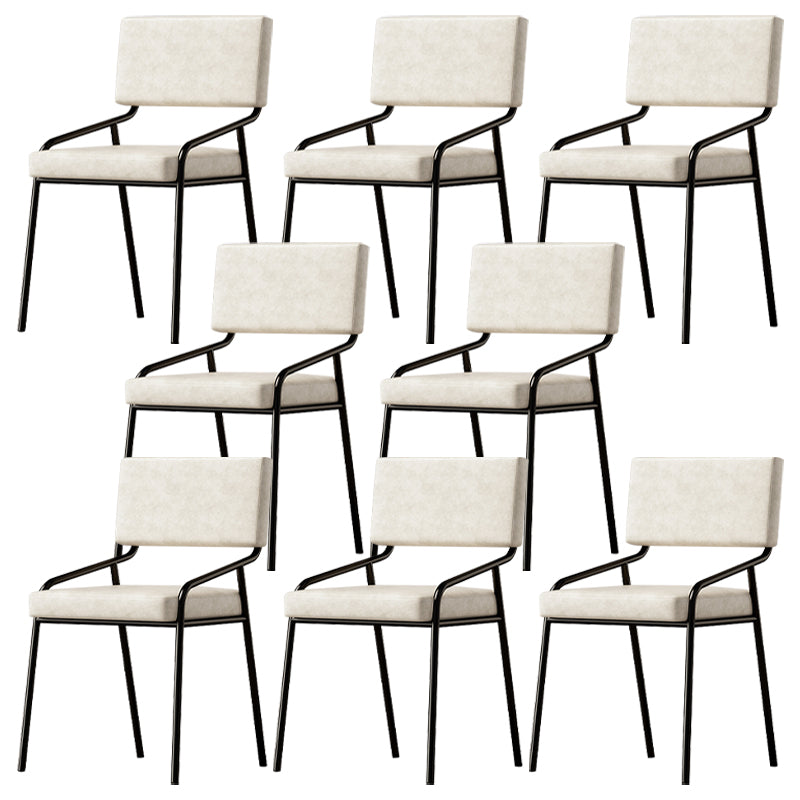 PU Leather Dining Chairs Industrial Style Open Back Armless Chair for Dining Room