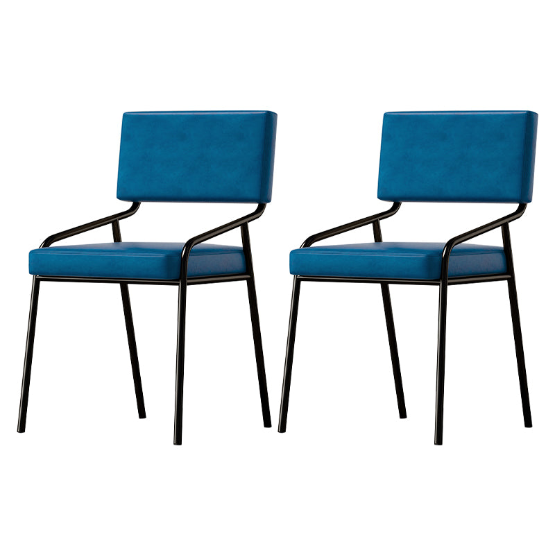 PU Leather Dining Chairs Industrial Style Open Back Armless Chair for Dining Room
