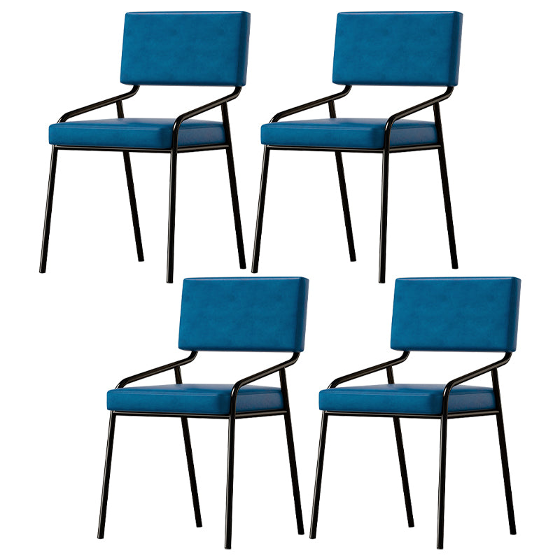 PU Leather Dining Chairs Industrial Style Open Back Armless Chair for Dining Room