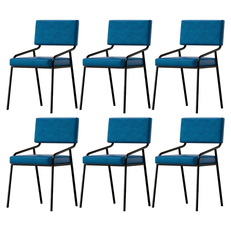 PU Leather Dining Chairs Industrial Style Open Back Armless Chair for Dining Room