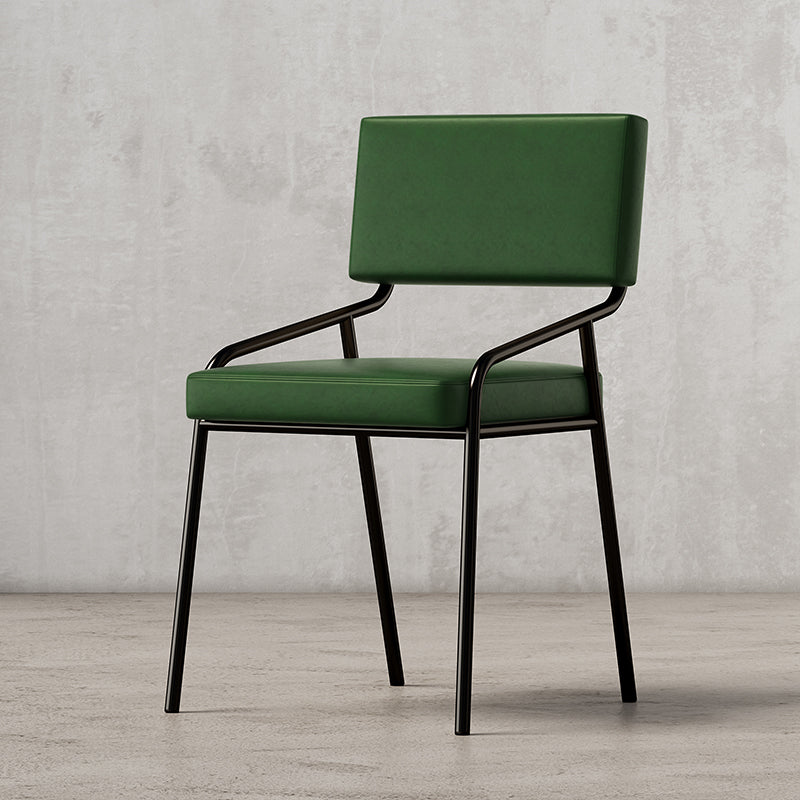 PU Leather Dining Chairs Industrial Style Open Back Armless Chair for Dining Room