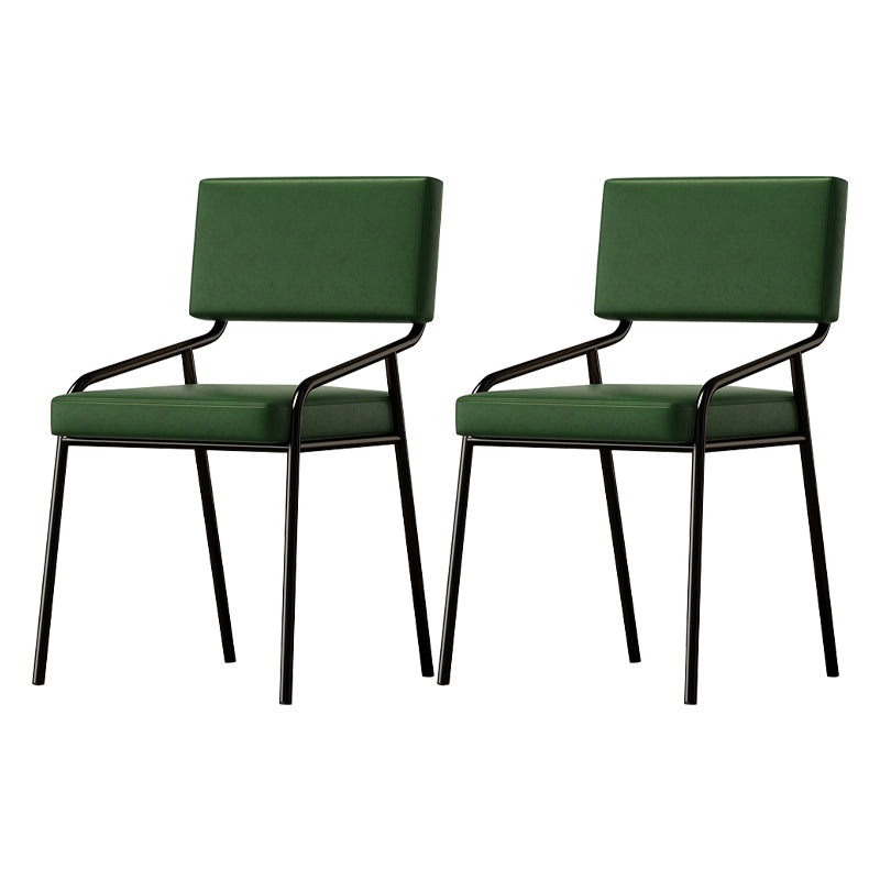 PU Leather Dining Chairs Industrial Style Open Back Armless Chair for Dining Room
