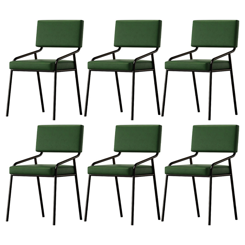 PU Leather Dining Chairs Industrial Style Open Back Armless Chair for Dining Room