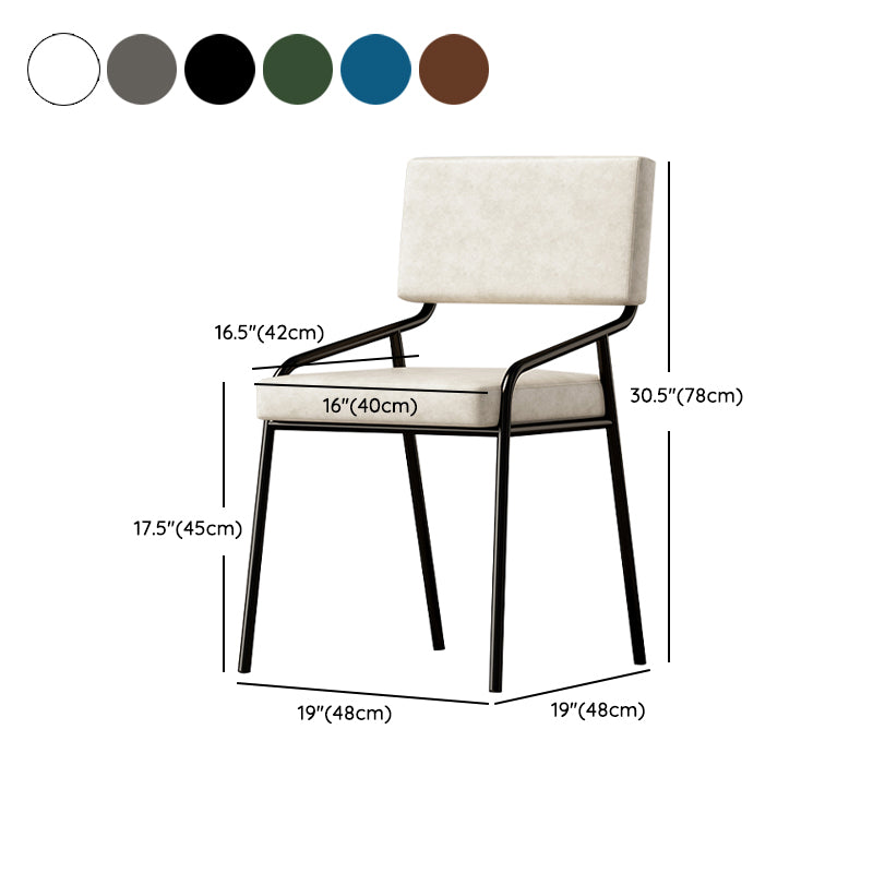 PU Leather Dining Chairs Industrial Style Open Back Armless Chair for Dining Room