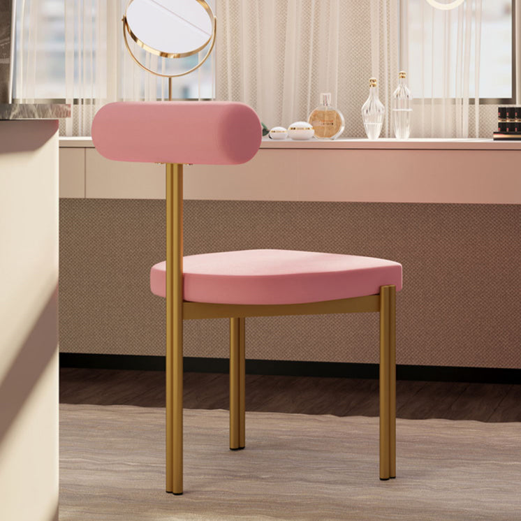 Upholstered Armless Dining Chairs Nordic Style Low Back Side Chair for Dining Room
