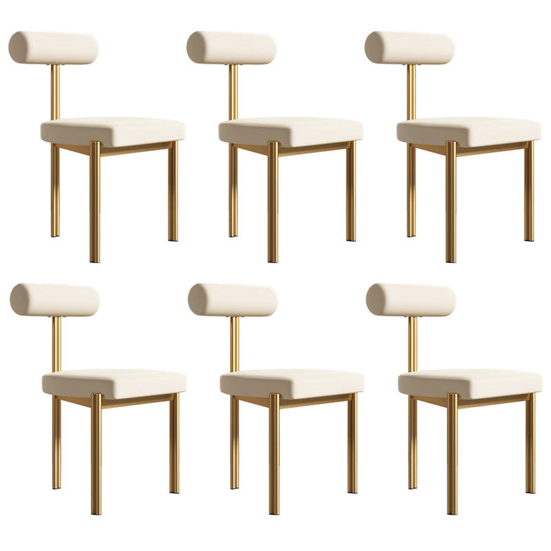 Upholstered Armless Dining Chairs Nordic Style Low Back Side Chair for Dining Room
