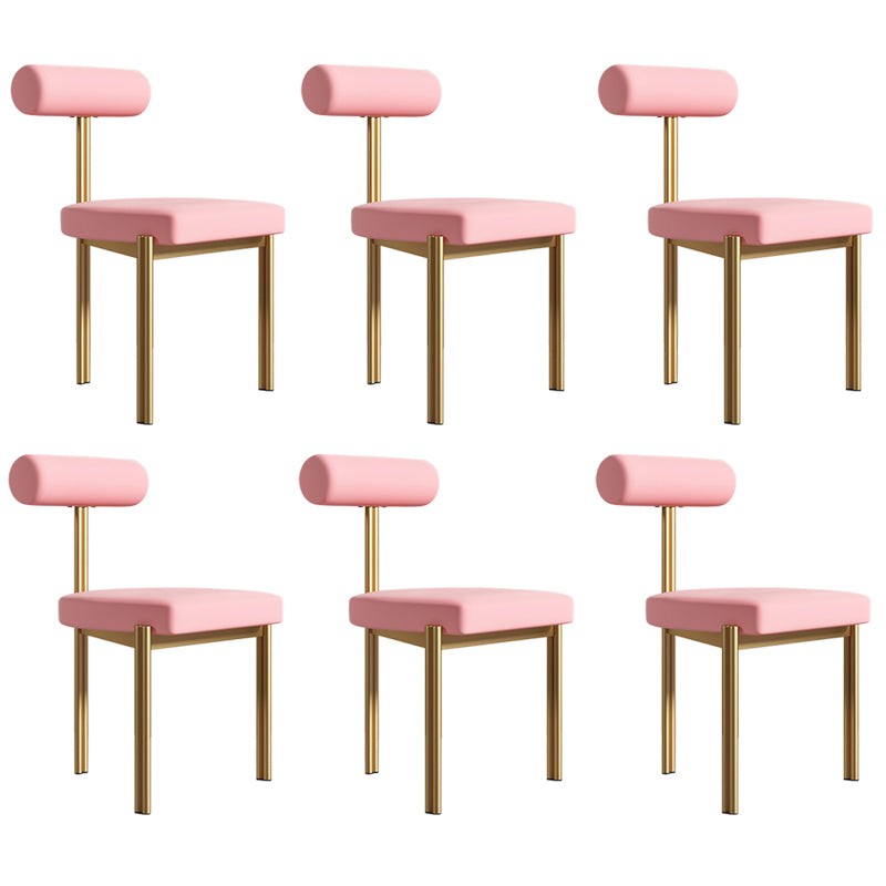Upholstered Armless Dining Chairs Nordic Style Low Back Side Chair for Dining Room