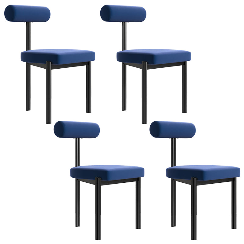 Upholstered Armless Dining Chairs Nordic Style Low Back Side Chair for Dining Room