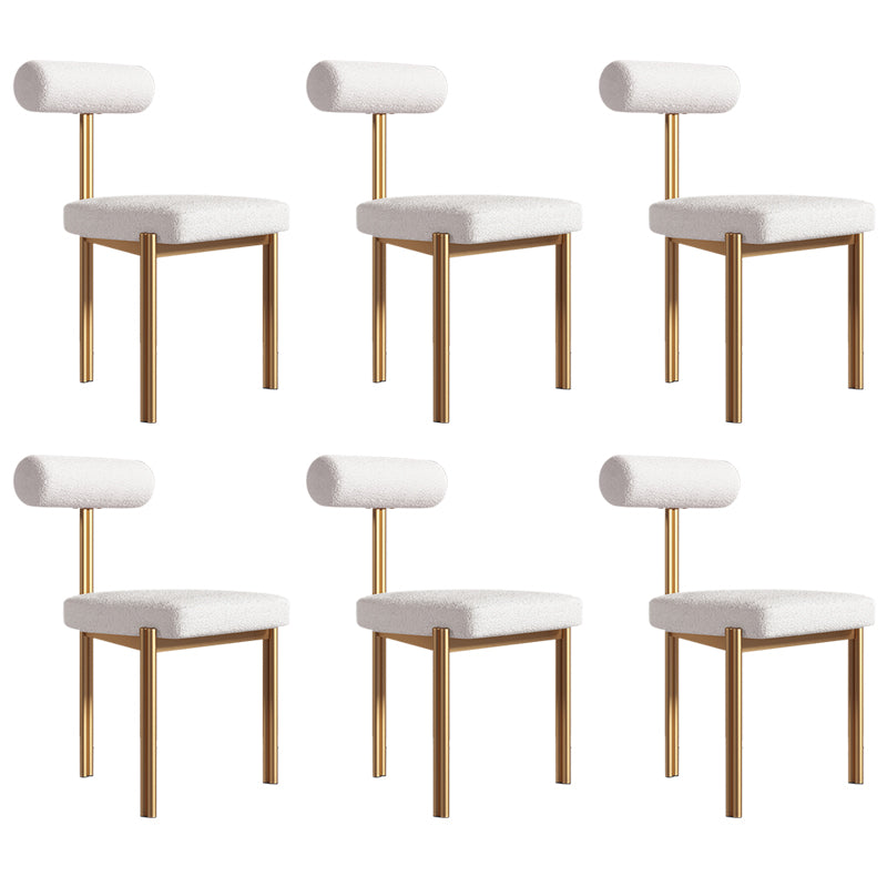 Upholstered Armless Dining Chairs Nordic Style Low Back Side Chair for Dining Room