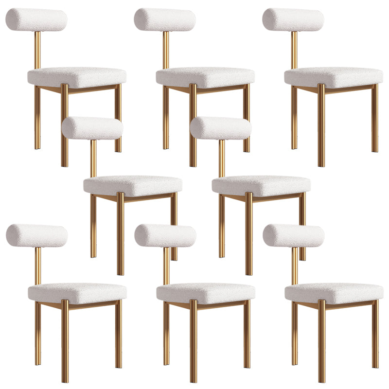 Upholstered Armless Dining Chairs Nordic Style Low Back Side Chair for Dining Room