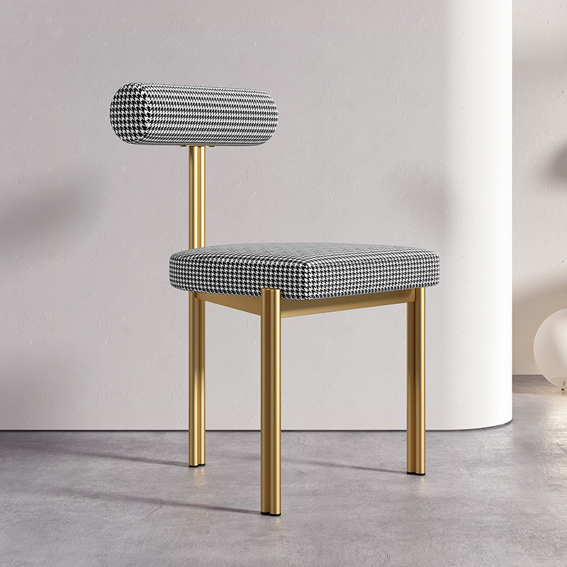 Upholstered Armless Dining Chairs Nordic Style Low Back Side Chair for Dining Room